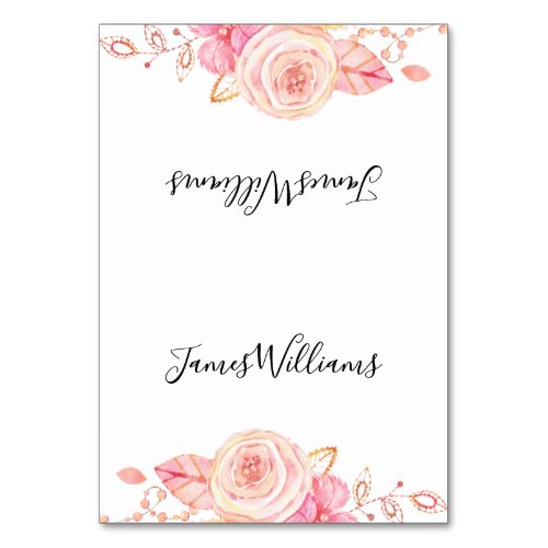 Elegant Floral Script Wedding Place Cards