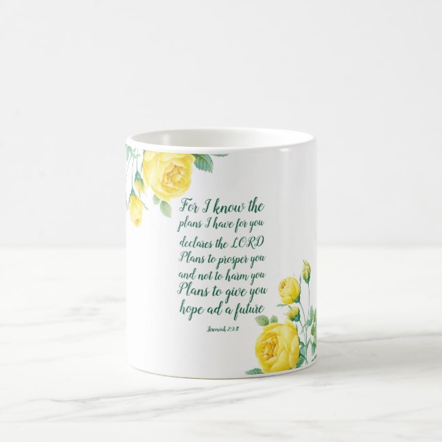 Elegant Floral Scripture 29:11  Coffee Mug (Center)
