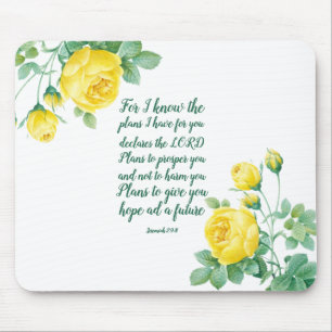 Elegant Floral Scripture 29:11 Mouse Pad