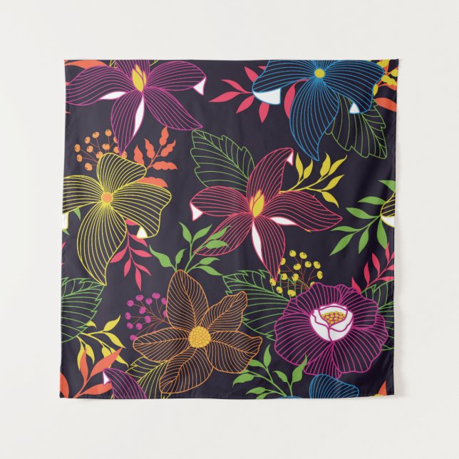 Elegant floral seamless pattern, artistic design. tapestry (Front)