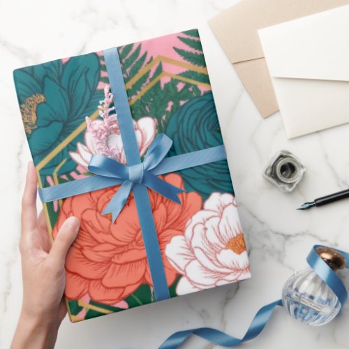 Elegant Floral Seamless Pattern | Tropical Flowers Wrapping Paper