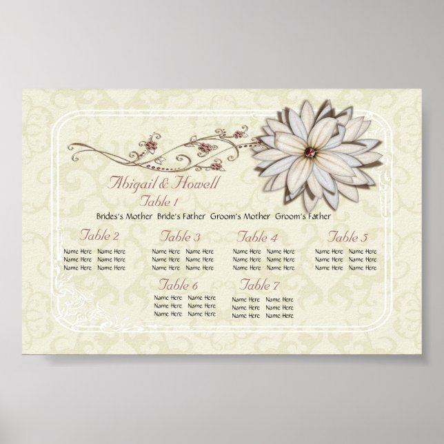 Elegant Floral Seating Charts Poster (Front)