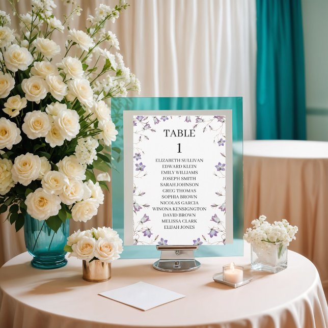 Elegant Floral Seating Plan Cards with Guest Names (Creator Uploaded)