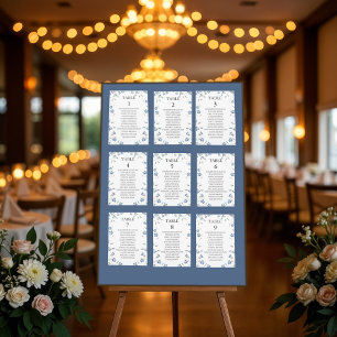 Elegant Floral Seating Plan Cards with Guest Names