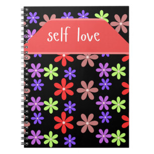 Elegant Floral Self Love Aesthetic Spiral Notebook