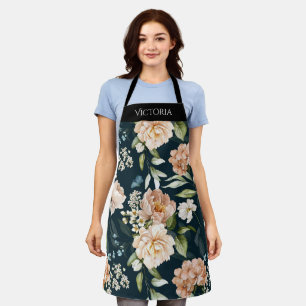 Elegant Floral Shabby Chic Personalized Apron