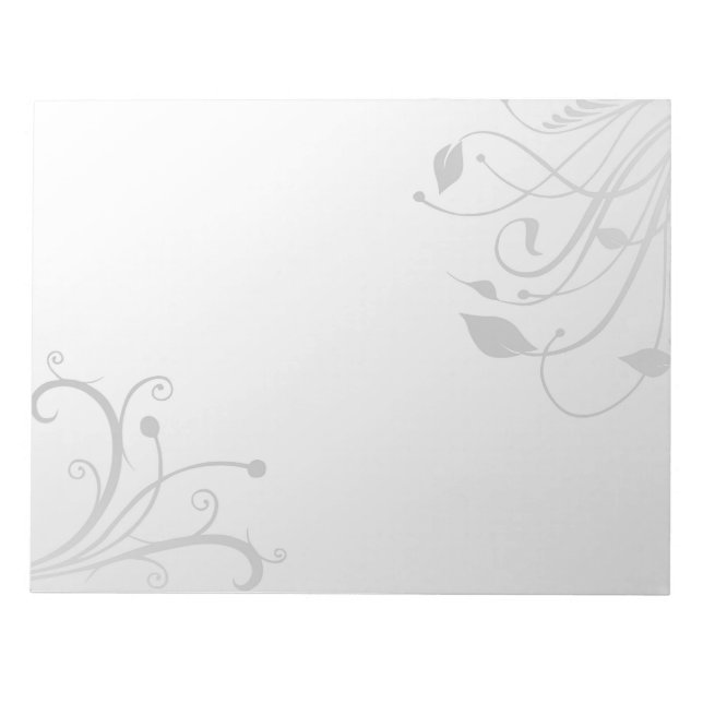 Elegant Floral Shapes Illustration - Notepad (Front)