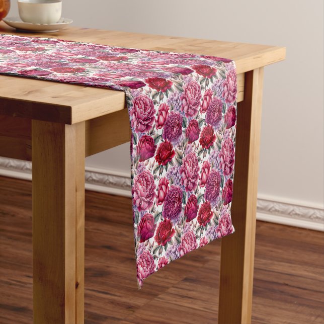 Elegant Floral Short Table Runner (In Situ)