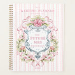 Elegant Floral Shower Crest | Wedding Planner<br><div class="desc">Keep track of all your wedding appointments with this elegant watercolor monogram planner. Text says "This wedding planner belongs to the future Mrs" with a place to personalize with a name and a year.

Colors include,  light blue,  pink and grey.</div>