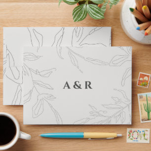 Elegant Floral Sketch Envelope