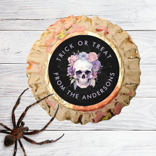 Elegant Floral & Skull Custom Halloween Reese's Peanut Butter Cups