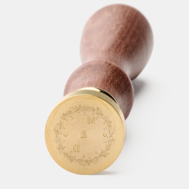 Elegant Floral Solid Brass Wax Stamper (Front)