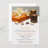 Elegant Floral Spa Birthday Party Invitations (Front/Back)