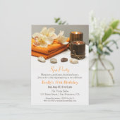 Elegant Floral Spa Birthday Party Invitations (Standing Front)