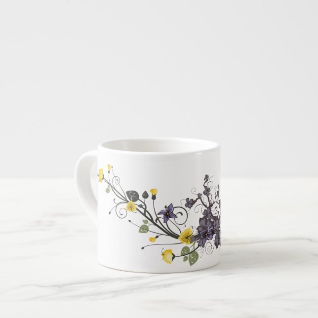 Elegant Floral Specialty Mug (Front Left)