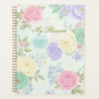 Elegant Floral Spiral Bound Planner