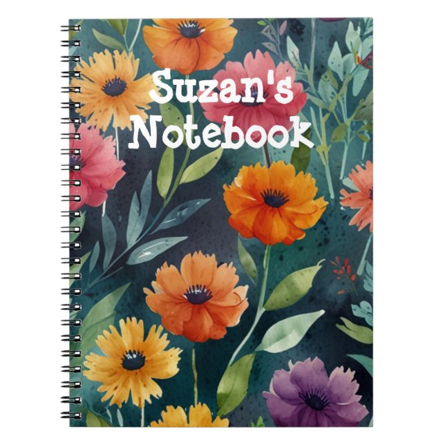 Elegant Floral Spiral Notebook (Front)