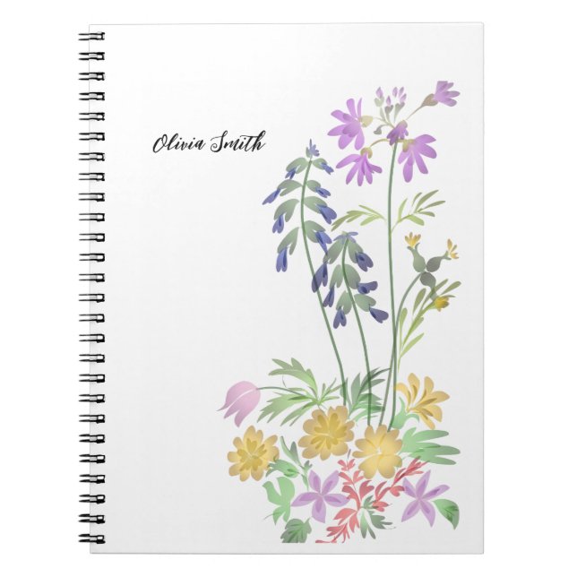 Elegant Floral Spiral Photo Notebook (Front)