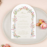 elegant floral spring 5 x 7 wedding arch menu invitation<br><div class="desc">***this design is part of a collection*** _______________________ this design template is fully editable and customizable by you the customer - click personalize further button if you wish to move, add, delete, or make significant changes to the design _______________________ *if you have any DESIGN questions or need more designs or...</div>