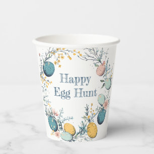 Elegant Floral Spring Easter Egg Hunt  Paper Cups