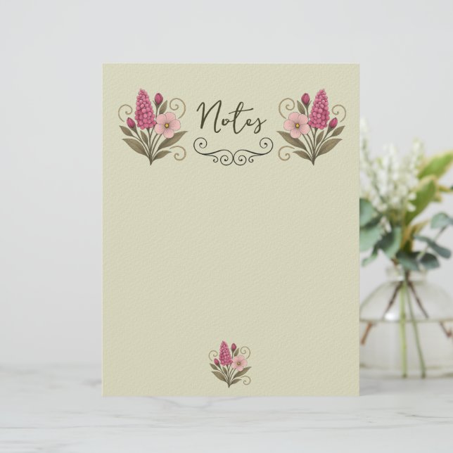 Elegant Floral Stationery Paper for florist (Standing Front)