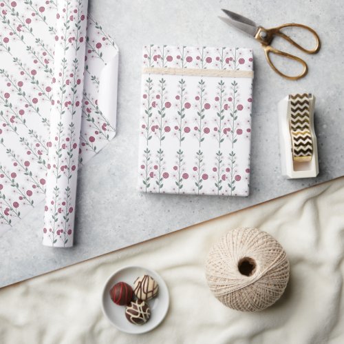 Elegant Floral Stem Wrapping Paper
