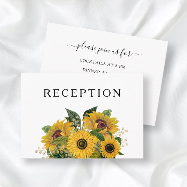 Elegant Floral Sunflower Wedding Reception Enclosure Card (Creator Uploaded)