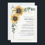 Elegant Floral Sunflowers 80th Birthday Party Invitation<br><div class="desc">80th Birthday Party Sunflower Eucalyptus Invitation you can easily customize by clicking the "Personalize" button. Perfect for birthdays,  bridal showers,  and much more</div>