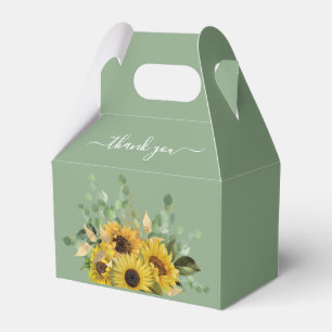 Elegant Floral Sunflowers Wedding Favor Boxes