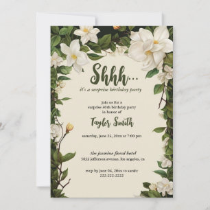 Elegant Floral Surprise Party Invite