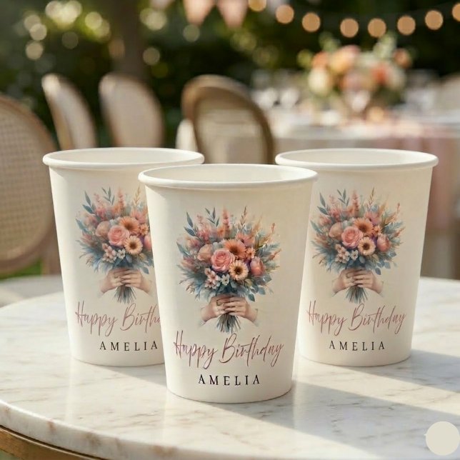 Elegant Floral Sweet 16 Custom Party Cup (Creator Uploaded)