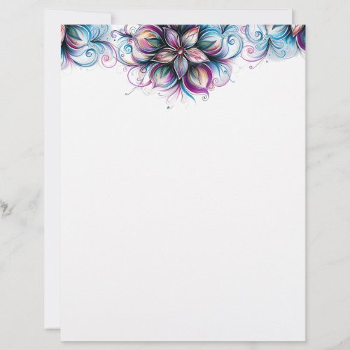 Elegant Floral Swirl Writing Paper