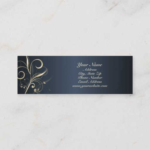 Customizable Elegant Floral Swirls Profile Card Business Card