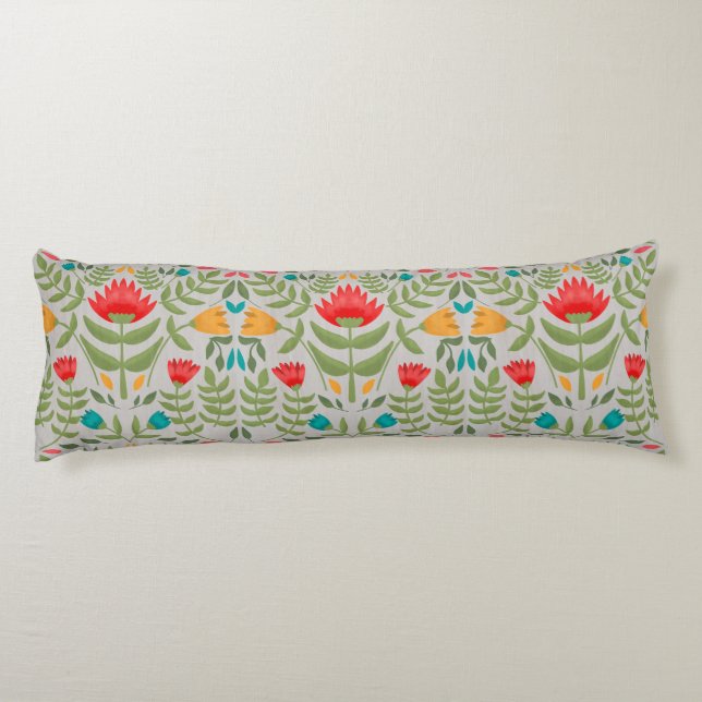 Elegant Floral Tableau Style Body Pillow (Back)