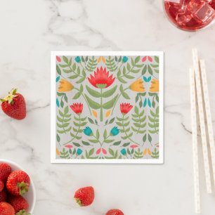Elegant Floral Tableau Style Napkins