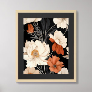 Elegant Floral Tapestry Framed Art