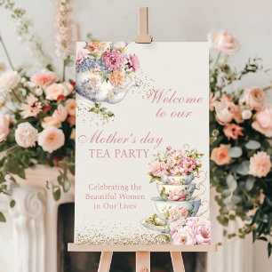 Elegant Floral Tea Party Mother's Day Foam Boards