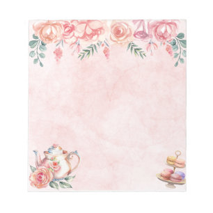 Elegant Floral Tea Party Notepad