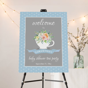Elegant Floral Teacup Baby Shower Tea Party Foam Board