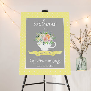 Elegant Floral Teacup Baby Shower Tea Party Foam Board