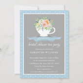 Elegant Floral Teacup Bridal Shower Tea Party Invitation (Front)