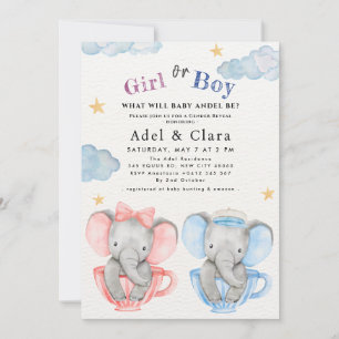 Elegant Floral Teapot Baby Shower Invitation