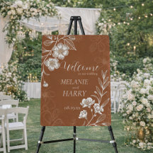Elegant floral terracotta Simple Wedding Welcome 