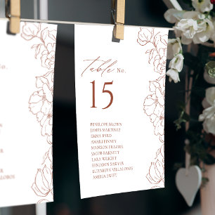 Elegant floral terracotta table seating chart Invitation