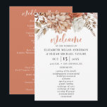 Elegant Floral Terracotta Wedding Program<br><div class="desc">An elegant terracotta floral program hand fan. Coordinates with the Autumn Boho Floral wedding collection. This customizable Ceremony Program features rust/terracotta watercolor foliage. To make advanced changes,  go to "Click to customize further" option under Personalize this template. Designed for you by blackberry Boulevard.</div>