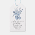 Elegant Floral Thank You Blue Girl Baby Shower Gift Tags | Zazzle