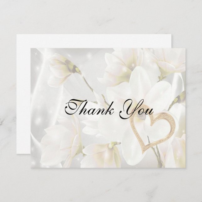 Elegant Floral Thank You Card (Front/Back)