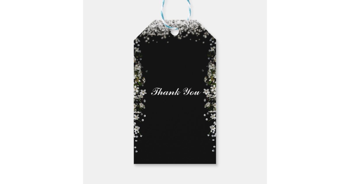 elegant floral Thank you Card Gift Tags Zazzle