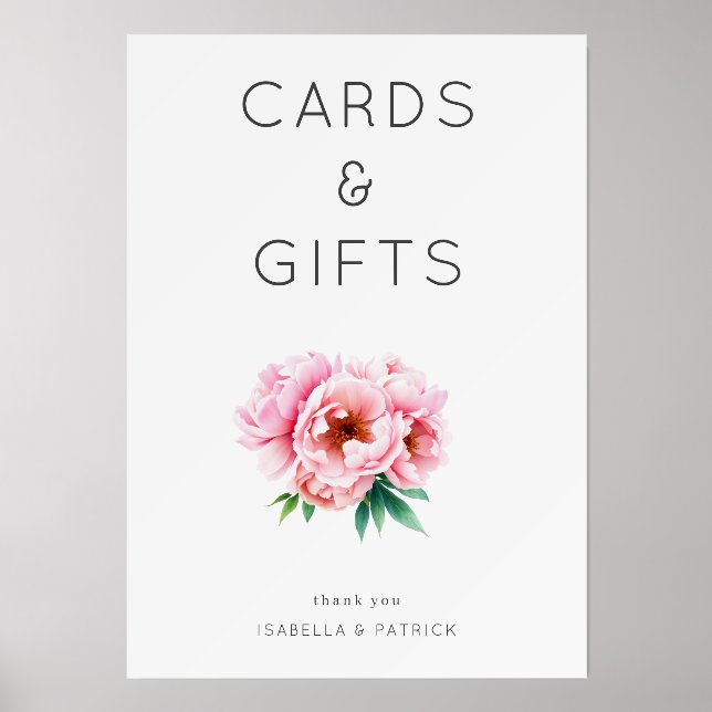 Elegant Floral Thank You Card Holder (Front)