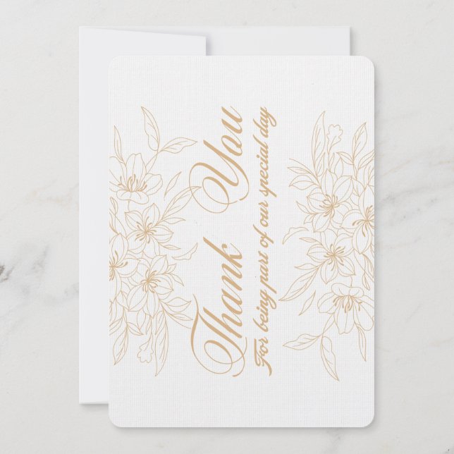 Elegant Floral Thank You Card - Personalized Appre (Back)